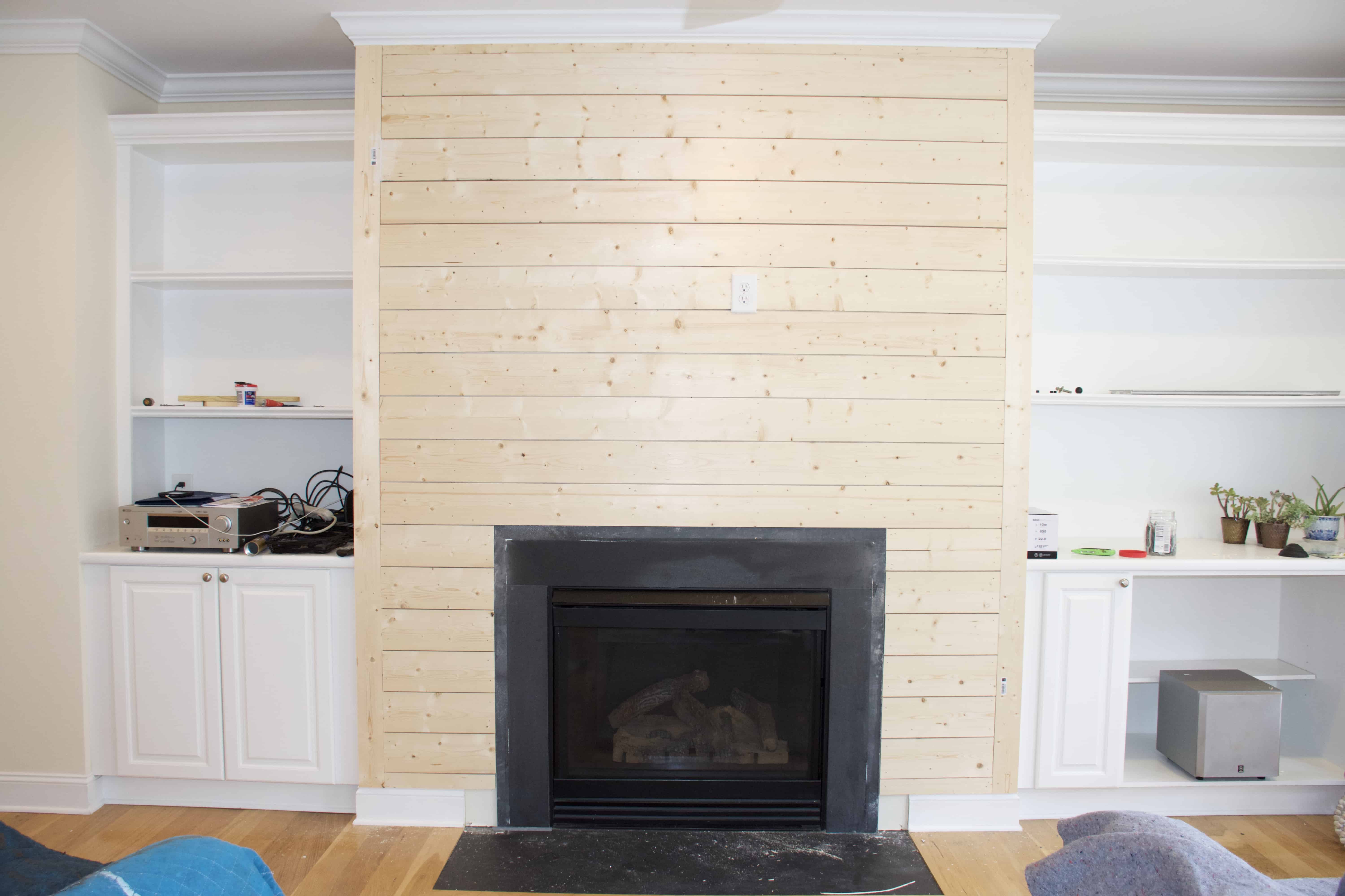 Fireplace + Shiplap Before and After The Coastal Oak