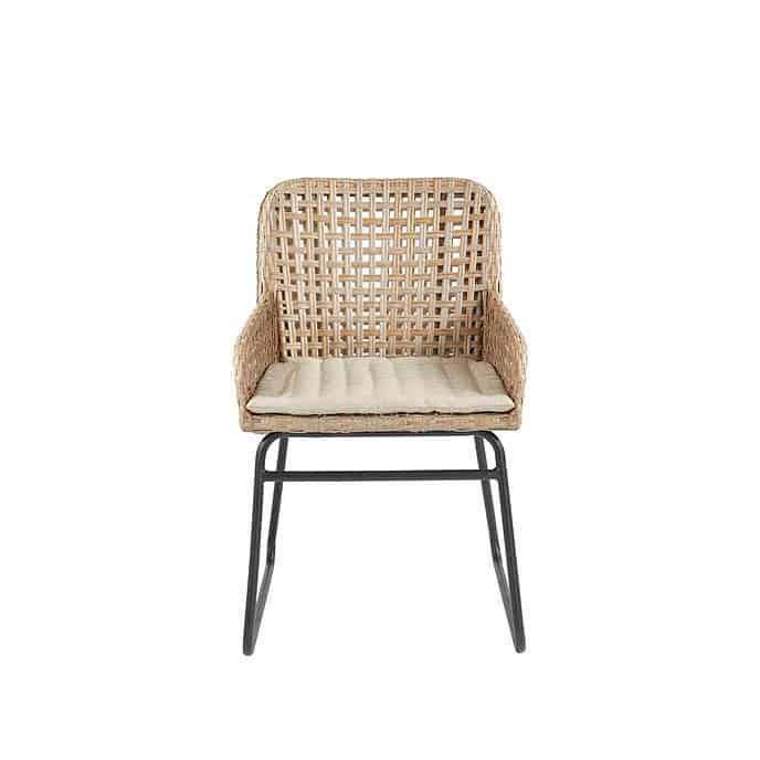 Ballard Bailey Chair has a woven back and metal legs. The cost is $194 0 an affordable dining chair option