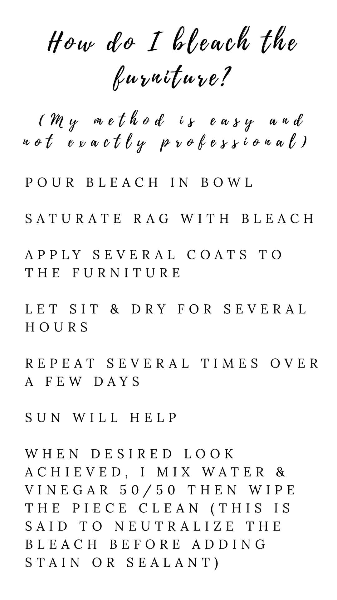 Bleaching Furniture