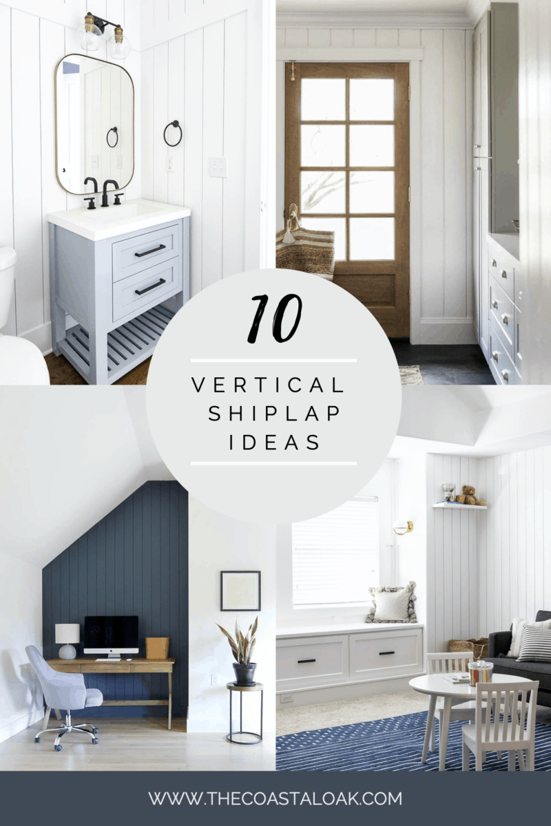 The Coastal Oak - Ten different ways to use vertical shiplap in your home with DIY tutorials to measure, paint and install shiplap in bedrooms, laundry rooms, and bathrooms.