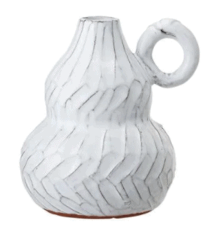 A vintage white ceramic vase.