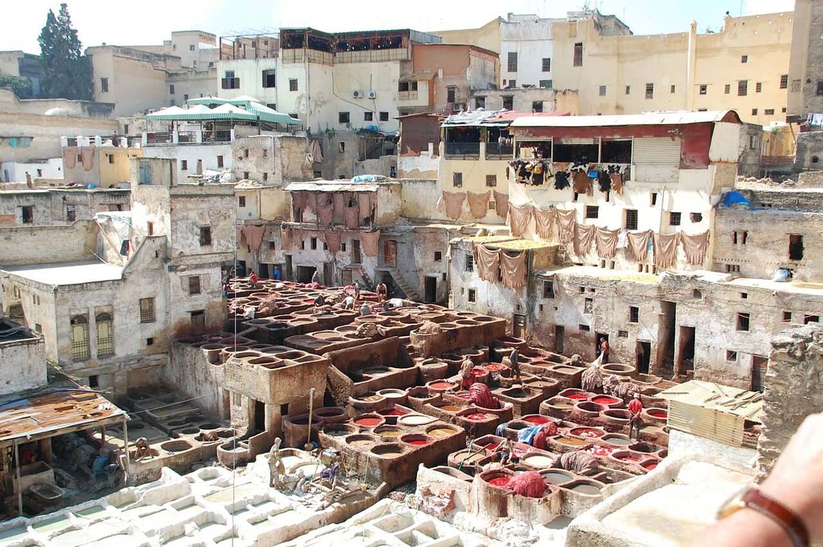Fez, Morocco view of old world character and buildings.
