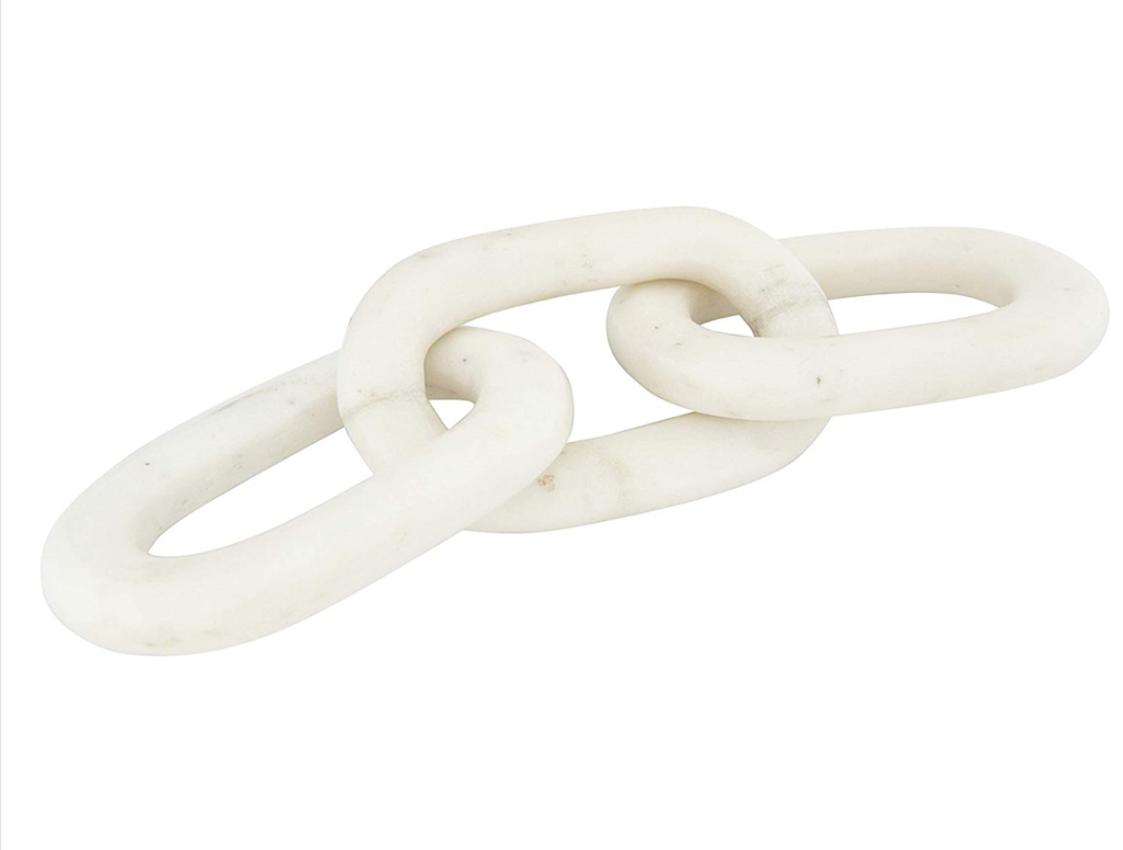 Marble links for coffee table decor.