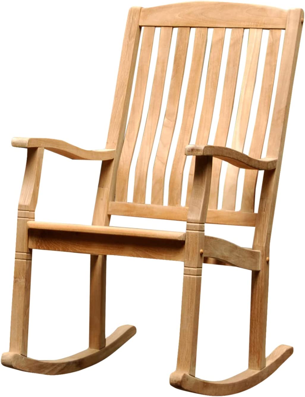 Teak rockers from Amazon that look great on a white porch.