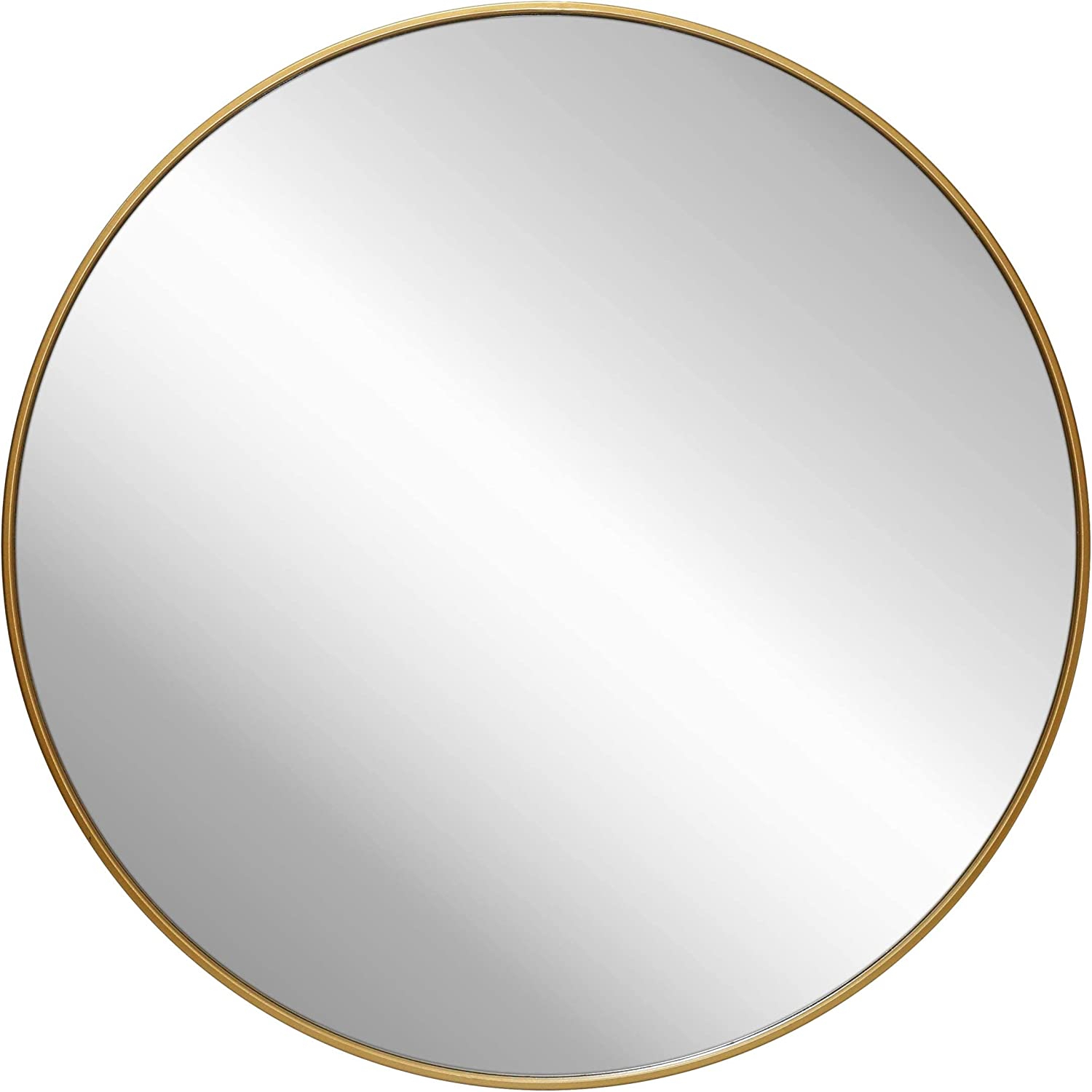 Gold round mirror.
