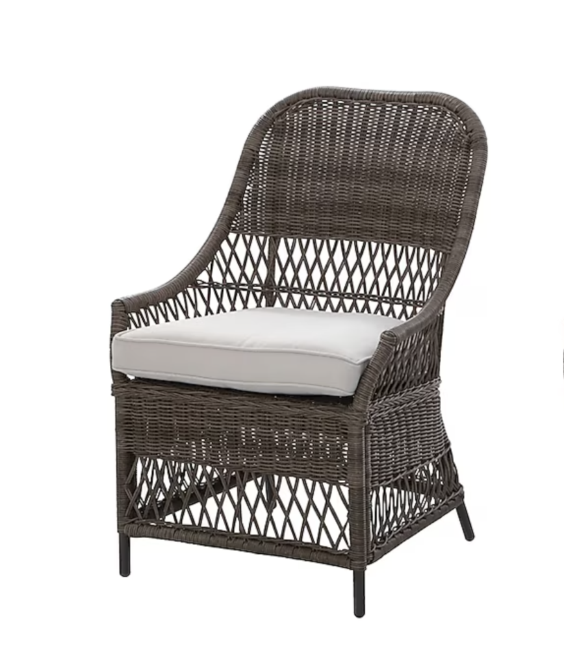 Brown wicker outdoor chair