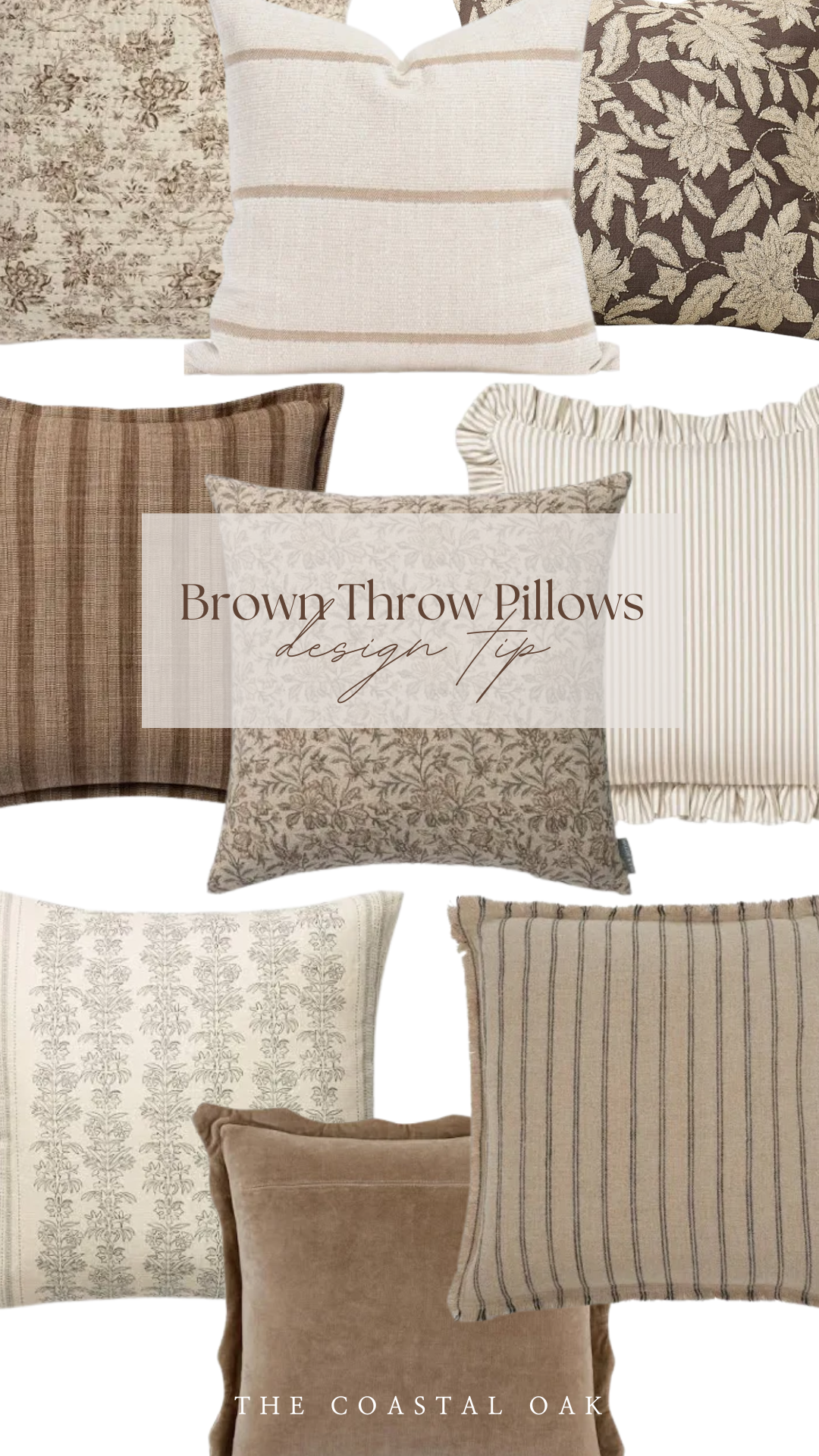 Brown neutral throw pillows
