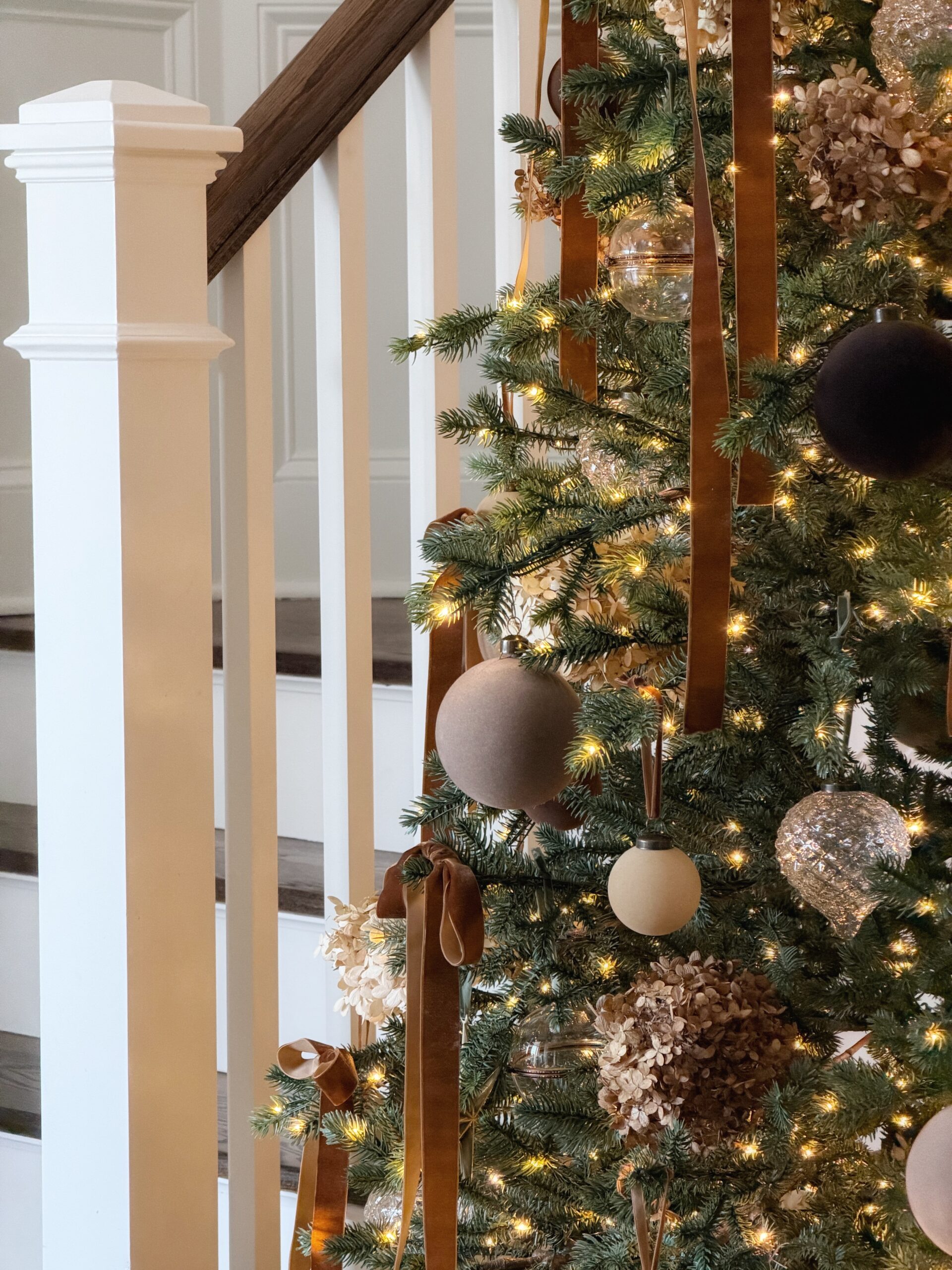 Home Depot christmas tree with warm led lights.